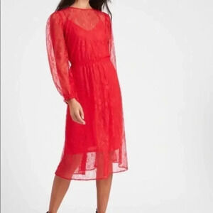 Banana Republic factory lace midi dress